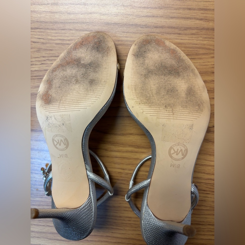 Michael Kors Carlene silver and Gold High Heel Sandals - Picture 5 of 6